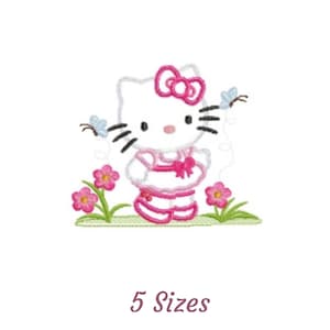 Kitty Embroidery Design - Cute Cat Doll Machine Embroidery Pattern & Designs – 5 Sizes – Instant Download