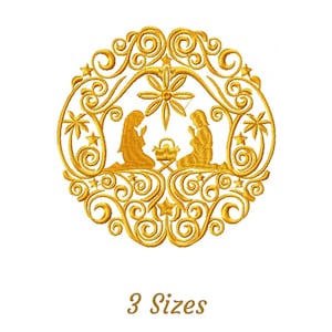 Nativity Embroidery Design - Creative Art Machine Embroidery Pattern & Designs – 3 Sizes – Instant Download