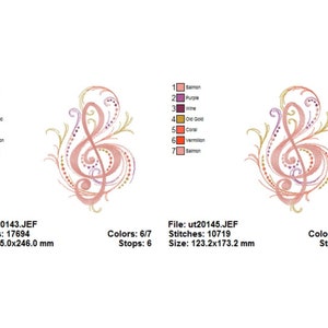 Music Notes Embroidery Design - Creative Machine Embroidery Pattern ...
