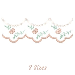 Cut Work Border Embroidery Design - Creative Border Machine Embroidery Pattern & Designs – 3 Sizes – Instant Download