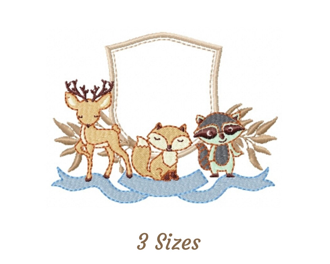 Frame With Animals Machine Embroidery Design Instant Download Etsy