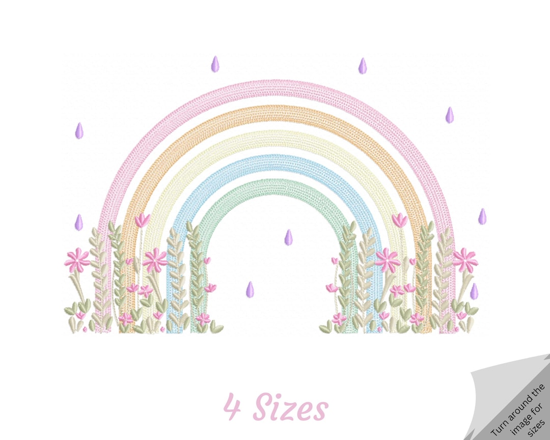 Creative Rainbow Embroidery Design - Rainbow Machine Embroidery Pattern ...