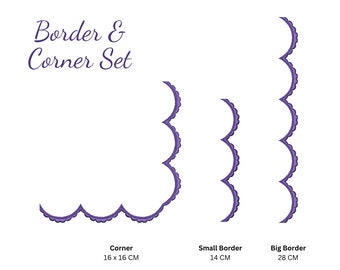 Border And Corner Machine Embroidery Design - Creative Border And Corner Machine Embroidery Pattern & Designs – 1 Sizes – Instant Download