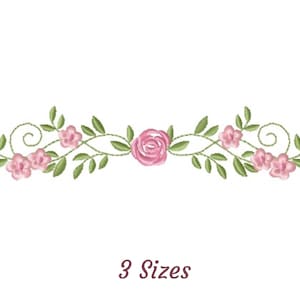 Creative Flower Embroidery Design - Creative Border Corner Machine Embroidery Pattern & Designs – 2 Sizes – Instant Download
