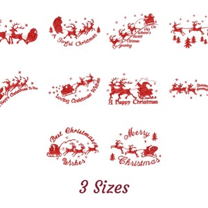 Citazioni di Natale Ricamo Design - Modello e disegni per ricamo a macchina per la celebrazione del Natale - 3 dimensioni - Download immediato