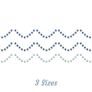 Ocean Wave Embroidery Design - Wavy Ocean Border - 3 Sizes