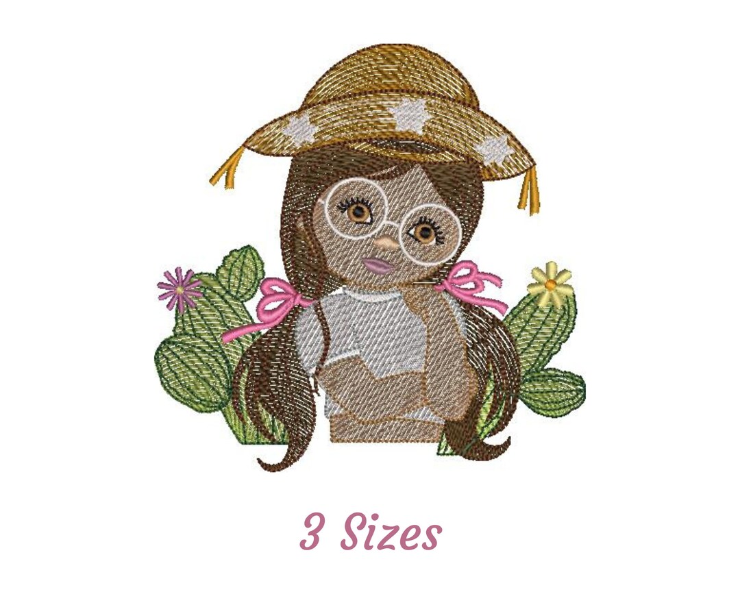 Cute Little Girl Machine Embroidery Design Instant Download Etsy
