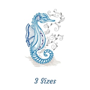 Sea Horse Machine Embroidery Design, Instant Download