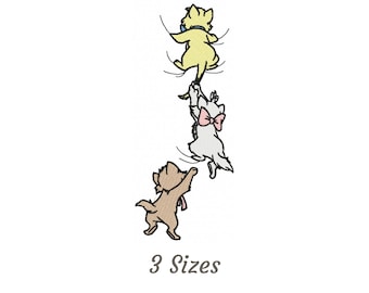 Crazy Cats Embroidery Design - Animal Machine Embroidery Pattern & Designs – 2 Sizes – Instant Download