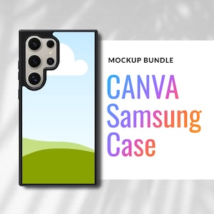 Samsung Galaxy Ultra Case Mockup Bundle x 35 - Drag and Drop Canva Frame Mockup - Tough Case Smart Mockup Printify Smartphone Cover Template