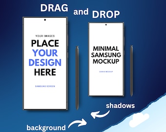 Samsung S24 Ultra Canva Mockup: Drag & Drop Screen Template (Digital Download)