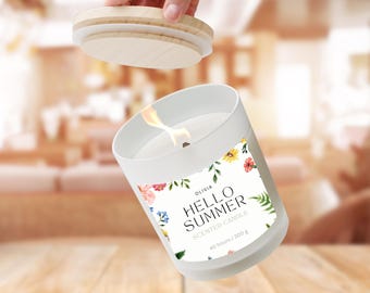 Frosted Glass Candle Mockup | Canva Template, Drag & Drop (Digital Download)