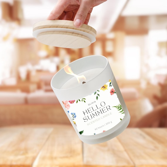 Frosted Glass Candle Mockup | Canva Template, Drag & Drop (Digital Download)