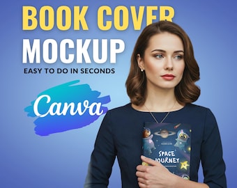 Canva Book Cover Mockup Template, KDP, Ebook (Digital Download)