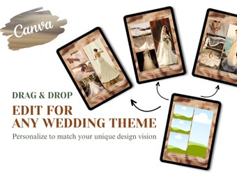 Wedding Mood Board Template, Editable Canva Planner (Digital Download)