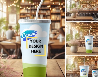 Tumbler Mockup Bundle Canva Template, Customizable Designs (Digital Download)