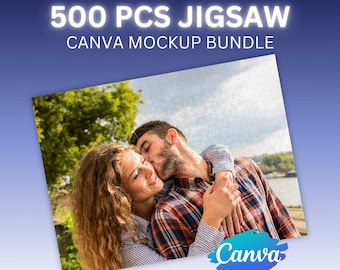 Modelo de quebra-cabeça de 500 peças para Canva (Download digital)