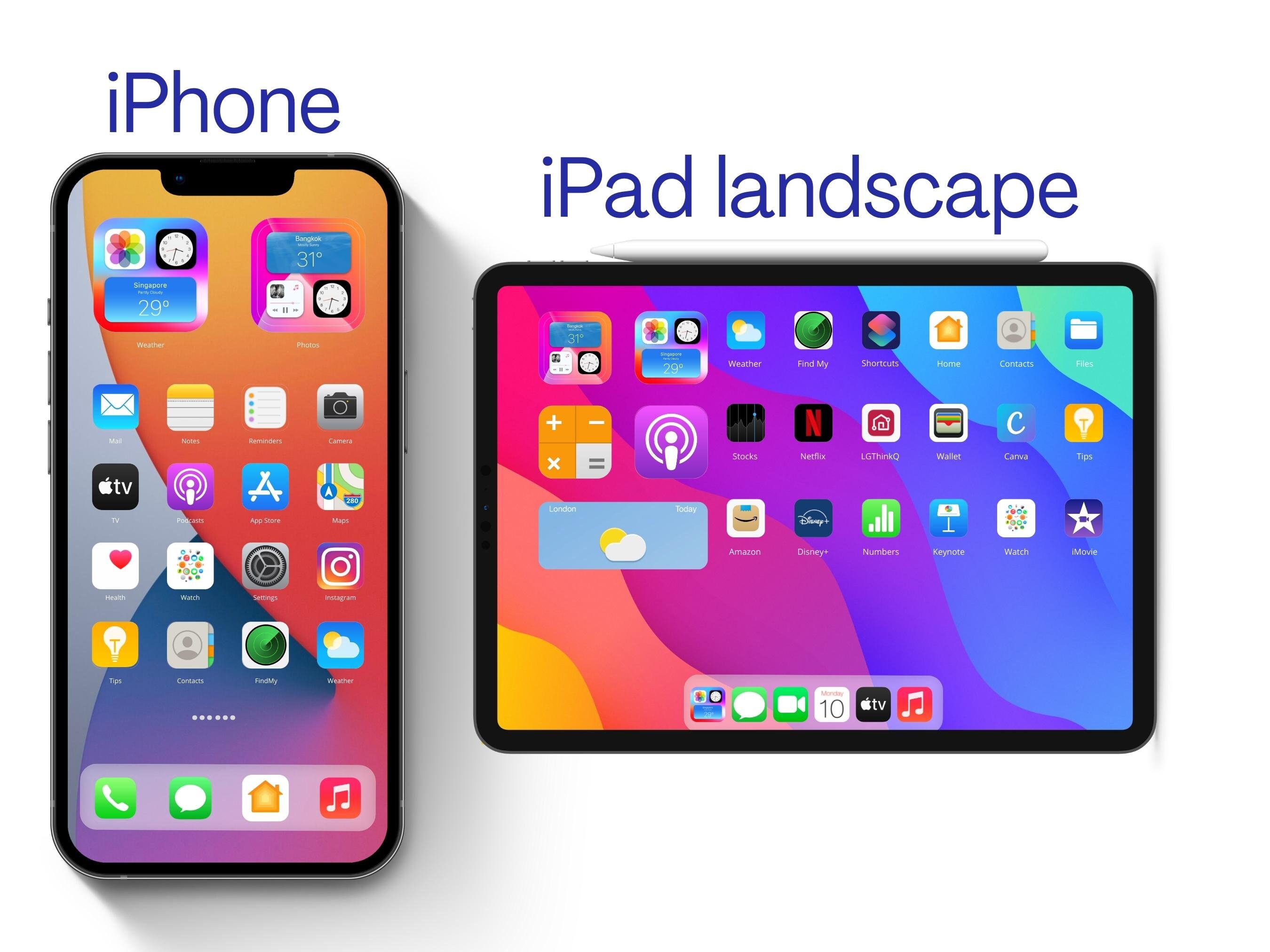 IPhone and iPad Mockup Bundle: Drag and Drop Ios 14 Icons (canva ...