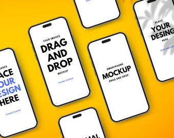iPhone 15 Screen Mockup Bundle: 32 Canva Templates (Digital Download)
