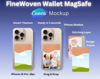 iPhone 16 Pro FineWoven Wallet Canva Mockup (Digital Download)