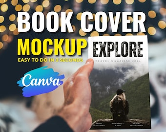 Canva Book Cover Mockup Template, Paperback Design (Digital Download)