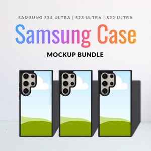 Samsung Galaxy Ultra Case Mockup Bundle x 35 -Drag and Drop Canva Rahmen Mockup - Tough Case Smart Mockup Printstifte Smartphone Cover Vorlage