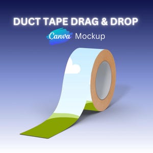 Individuell bedrucktes Klebeband Canva Mockup Einfach zu Handhaben, einfach per Ziehen und Ablegen (Sellotape) Design Präsentation Klebeband Mockup Masking Tape