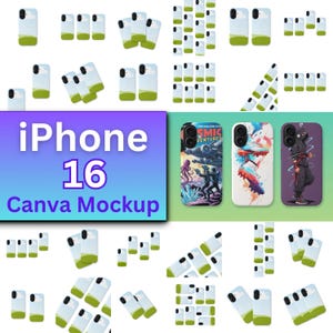 Phone Case Canva Mockup Bundle x 30 iPhone 16, 15, 14, 13 Tough Case Easy to Use with Drag and Drop Mockup Ready in Seconds Realistic Look