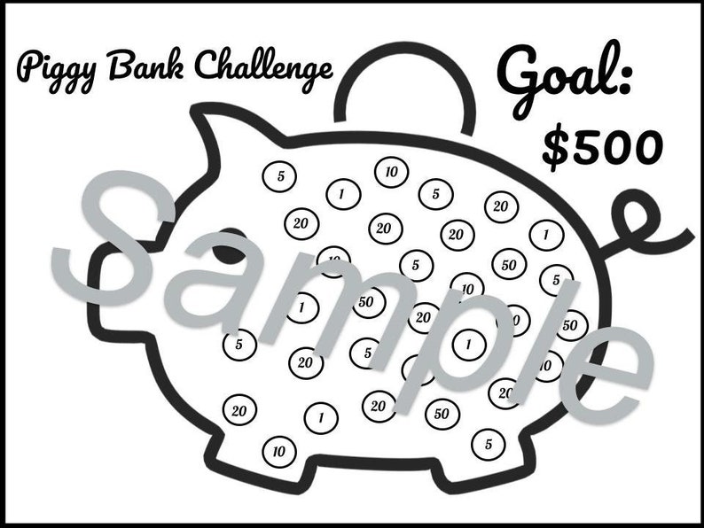 Piggy Bank Savings Coloring Page - Etsy
