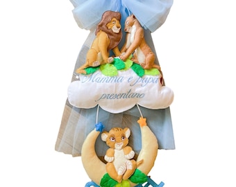 Arc de naissance du Roi Lion Simba | maxi rosace de bienvenue | layette nouveau-né | corredinandie