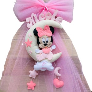 Minnie birth bow | welcome rosette | newborn layette | corredinandia