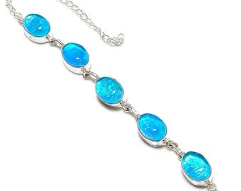 Bracciale artigianale australiano con triplo opale: argento sterling 925