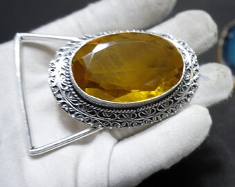 Gemstone Tigers Eye Gemstone Belt Buckle Sterling s-l400.jpg main image 2
