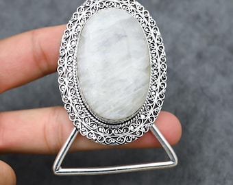 Moonstone Gemstone Belt Buckle 925 Sterling Silver Belt Buckle Moonstone Gemston Moonstone Belt Buckle Silver Genuine Moonstone 925 Sterling  main image 3