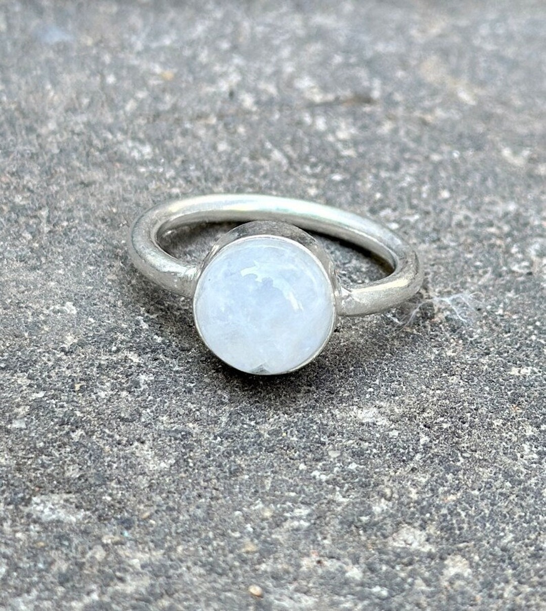 Handcrafted Moonstone Statement Ring: Modern Sterling Silver Design - Etsy