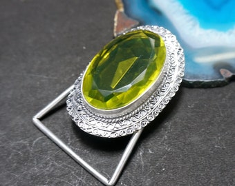 PERIDOT Faceted Hand Polish Gemstone Handcrafted 925 Sterling Silver Vintage Buckle For Gift Many Occasion For Men men accessories