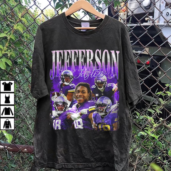 Vintage 90s Graphic Style Justin Jefferson T-Shirt, Sweatshirt, Hoodie, Football shirt, Classic 90s Graphic Tee, Trending Shirt