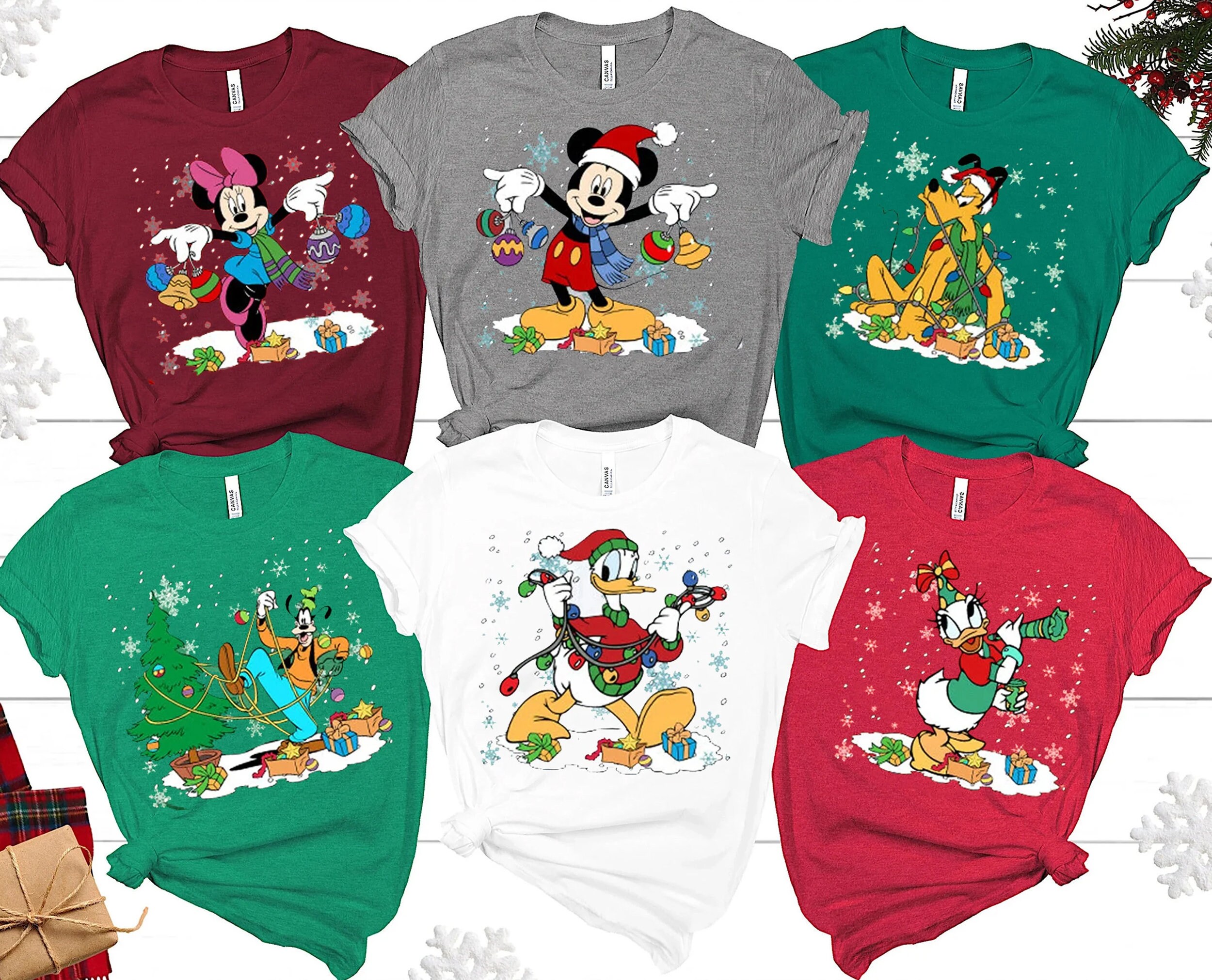 Matching Disney Character Christmas Shirts Family Christmas Etsy