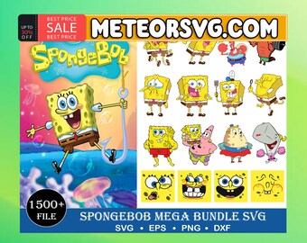 Hot Cartoon Spongebob Svg Bundle, Spongebob Characters Svg, Birthday - Svg Files - Cricut - Silhouette