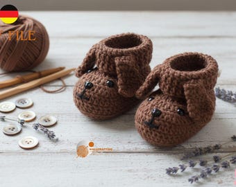 Crochet Dog Baby Booties pattern / Amigurumi Booties / Instant Download File