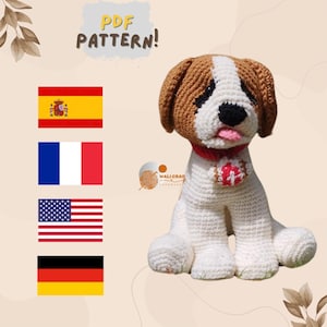 Patron au crochet Amigurumi chien Beagle - Fichier PDF à téléchargement immédiat
