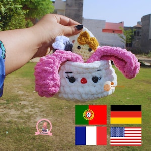 Crochet Bunny Easter Eggs Basket Pattern- Instant download pdf