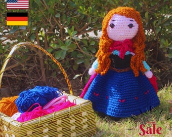 Amigurumi Crochet Pattern: Frozen Anna Doll (PDF Download, Beginner-Friendly)