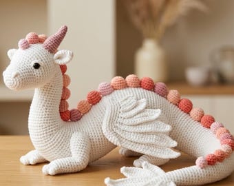 Easy Large Crochet Dragon Pattern: 5ft Amigurumi (PDF Download)
