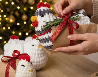Crochet Chicken Family PATTERN for Christmas
