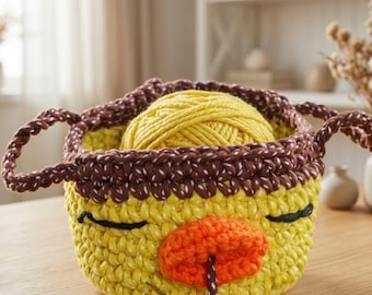Crochet Yarn Holder Ducky Basket Pattern -Instant download pdf file