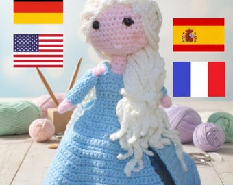 Elsa Amigurumi Häkelanleitung: Schneekönigin-Puppe (PDF Download) Anfänger freundlich