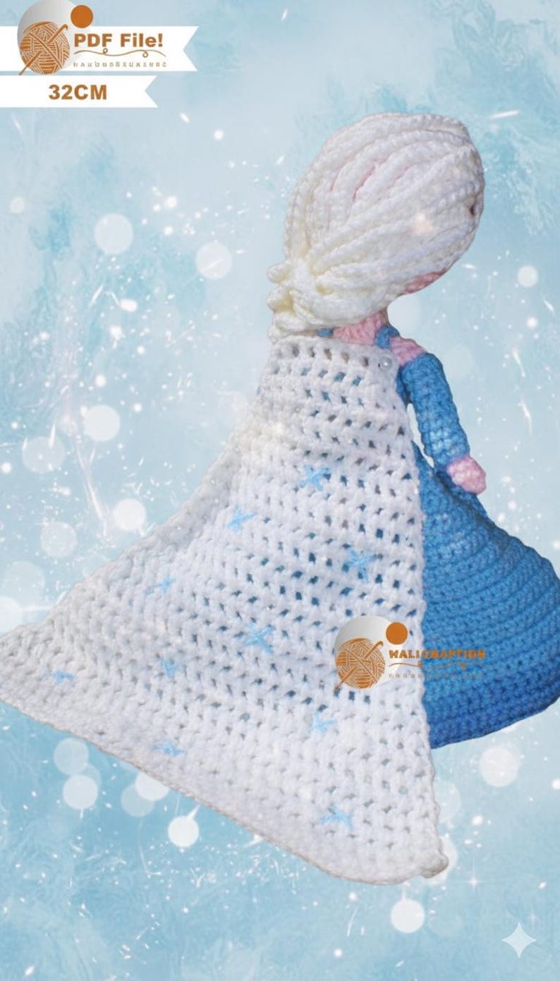 Elsa Amigurumi-haakpatroon: sneeuwkoningin-pop (pdf-download) Geschikt voor beginners afbeelding 7