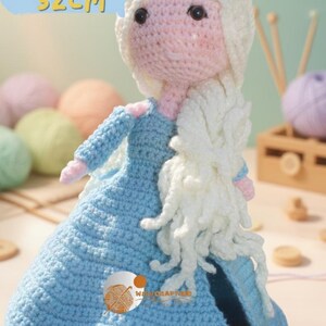 Elsa Amigurumi-haakpatroon: sneeuwkoningin-pop (pdf-download) Geschikt voor beginners afbeelding 2