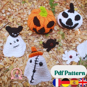 Halloween Crochet Ghost Pattern - Halloween Pumpkin Amigurumi Crochet Pattern - Spider Crochet Pattern - 3 IN 1 Bundle- PDF Digital Download